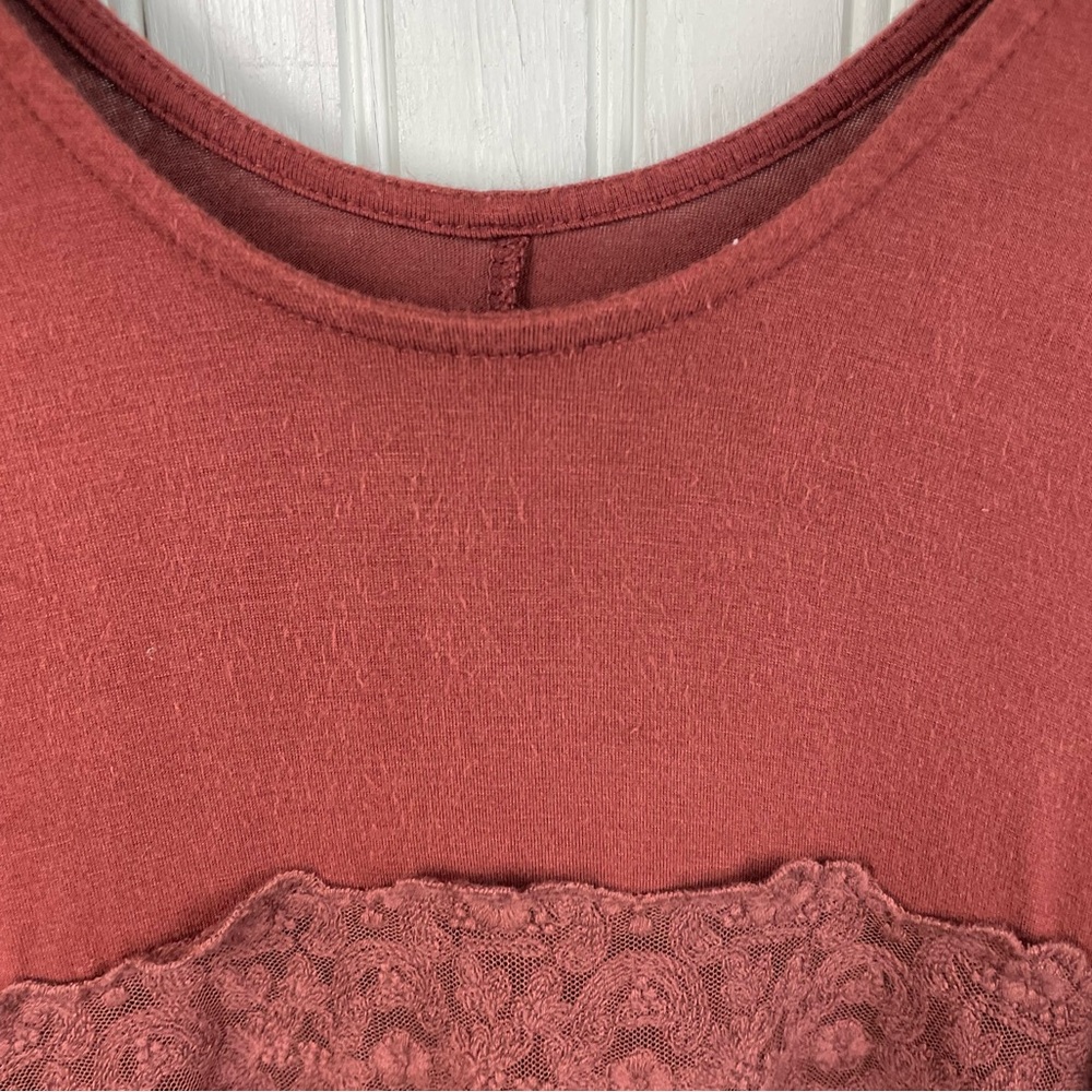 American Eagle Brown Lace Trapeze Swing Tank Top Size Small Bohemian Boho Y2K - Picture 5 of 6